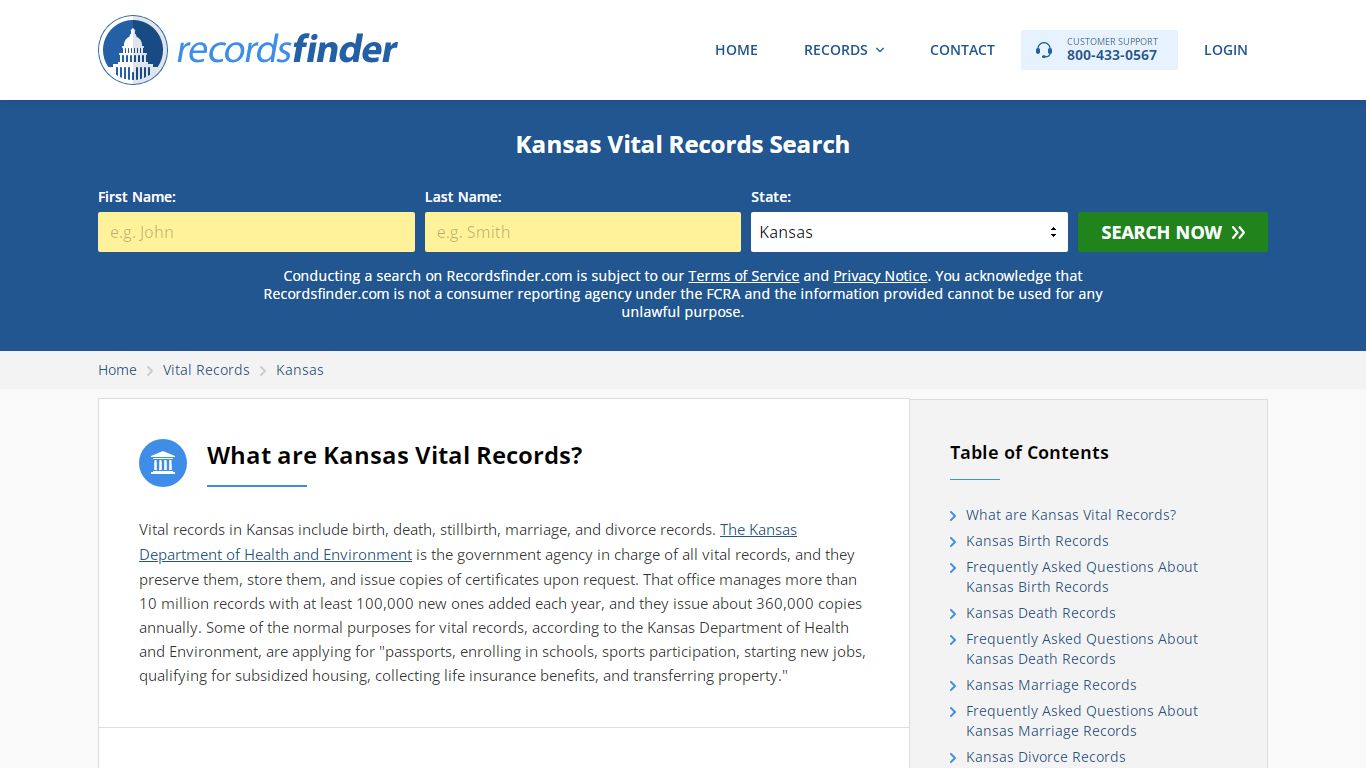 Kansas Vital Records - Search KS Vital Records Online ...