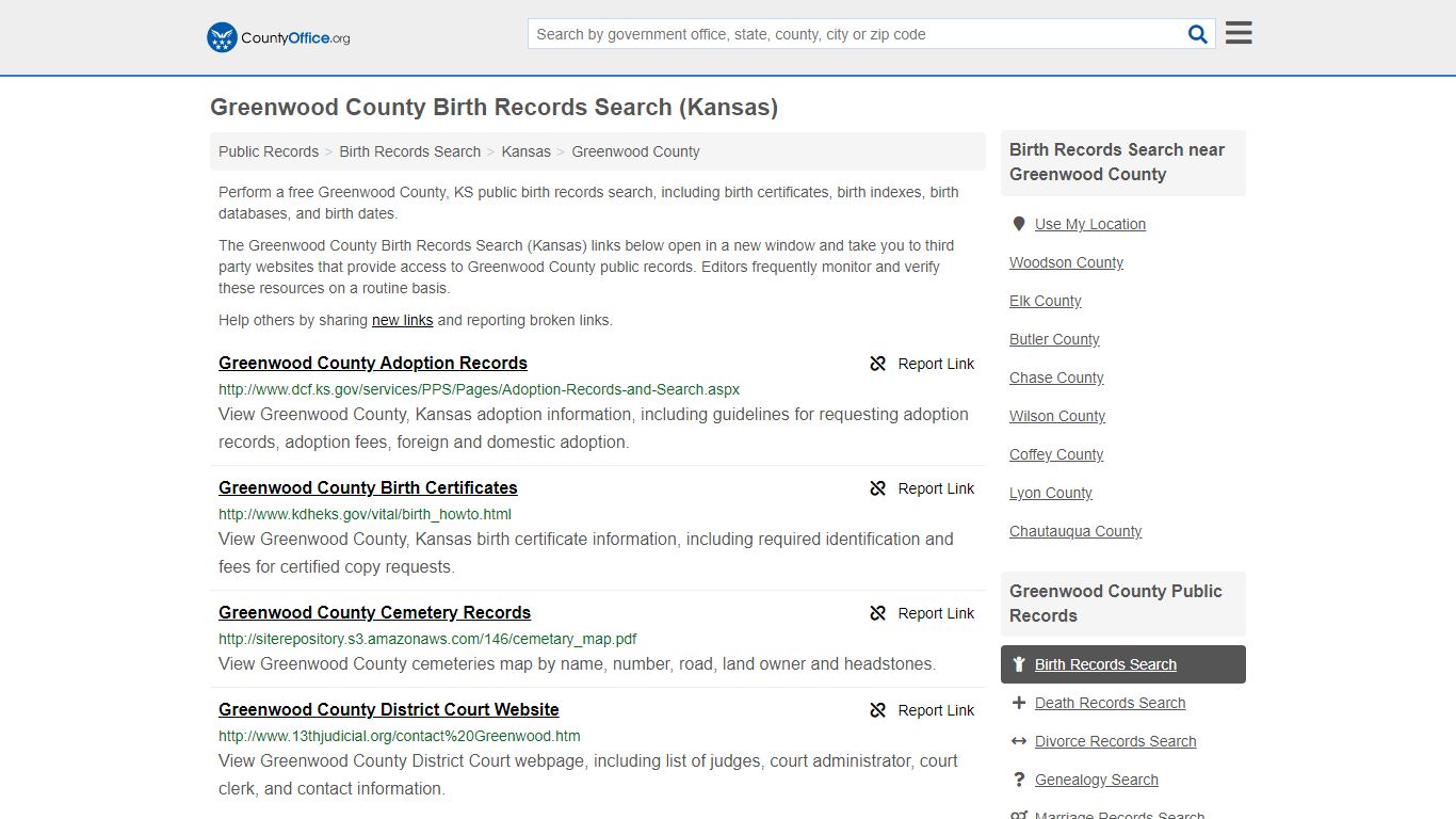 Birth Records Search - Greenwood County, KS (Birth ...